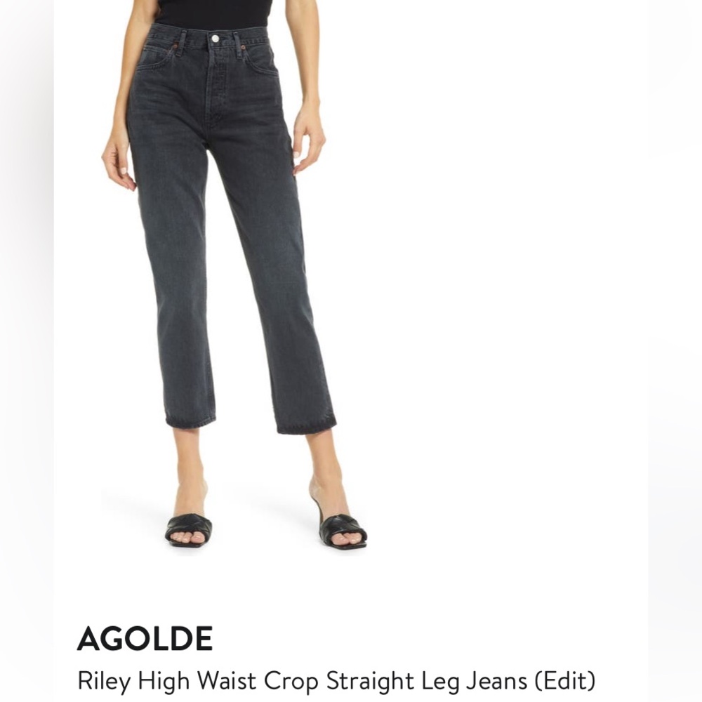 Sold -Agolde Riley Faded Black Jeans - Size 29